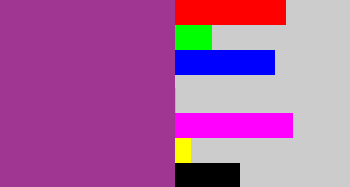 Hex color #a13592 - warm purple