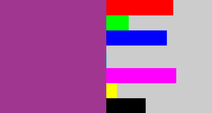 Hex color #a13691 - warm purple
