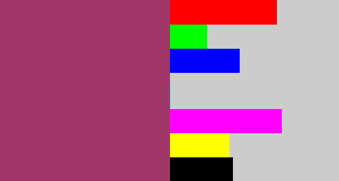 Hex color #a13769 - light burgundy