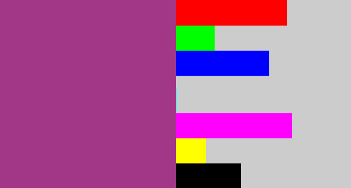 Hex color #a13786 - warm purple