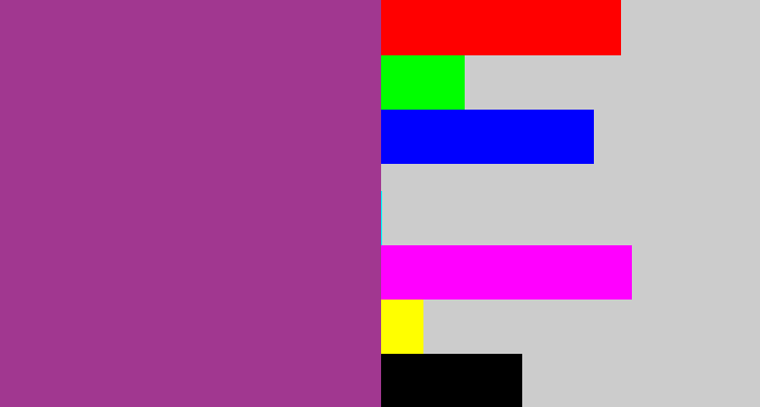 Hex color #a13790 - warm purple
