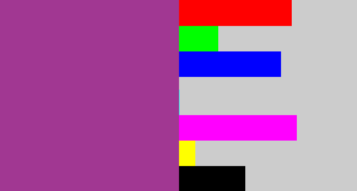 Hex color #a13792 - warm purple