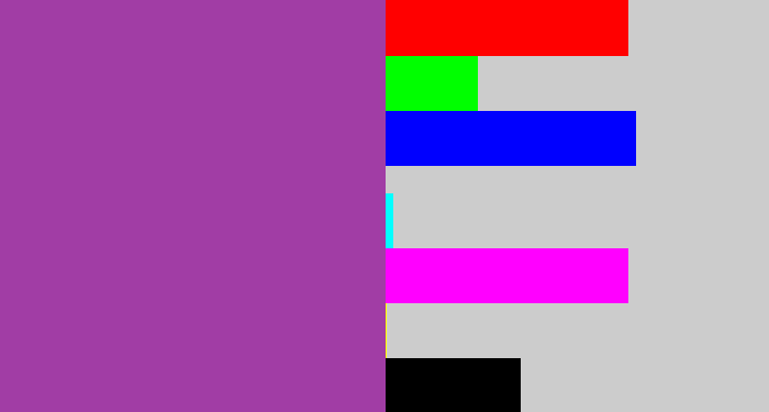 Hex color #a13da5 - medium purple