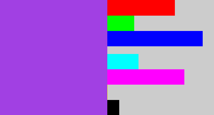 Hex color #a140e3 - lightish purple