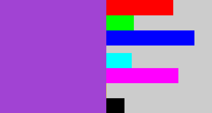 Hex color #a143d3 - lightish purple