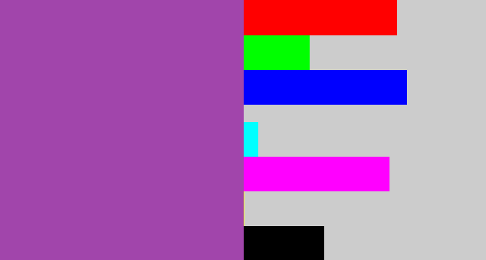Hex color #a145ab - medium purple
