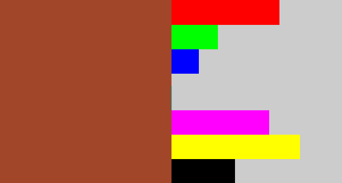 Hex color #a14628 - brick