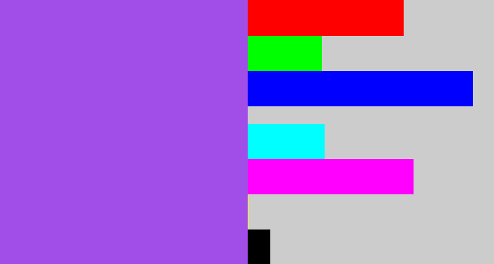 Hex color #a14de8 - lightish purple