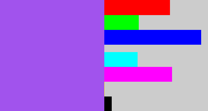 Hex color #a153ed - lightish purple