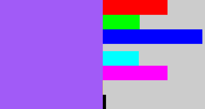 Hex color #a15bf7 - lighter purple