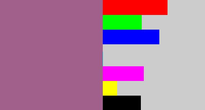 Hex color #a1608b - light plum