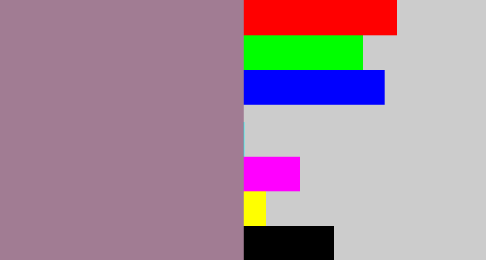 Hex color #a17c93 - purpley grey