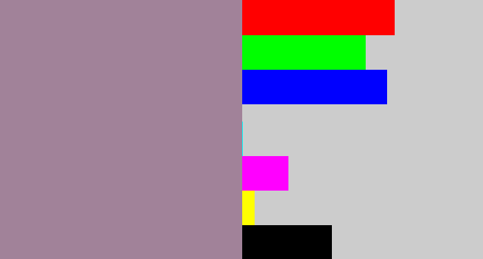 Hex color #a18299 - purpley grey