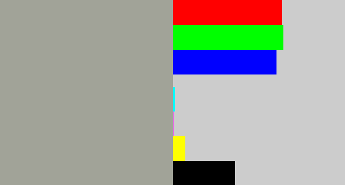 Hex color #a1a398 - greyish