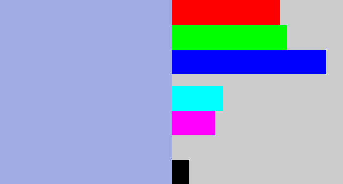 Hex color #a1ace5 - light grey blue