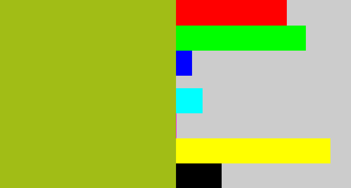Hex color #a1bd16 - gross green