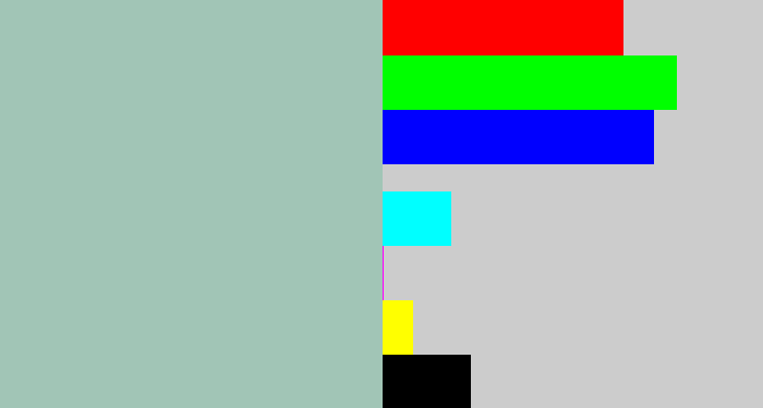 Hex color #a1c5b6 - light grey blue
