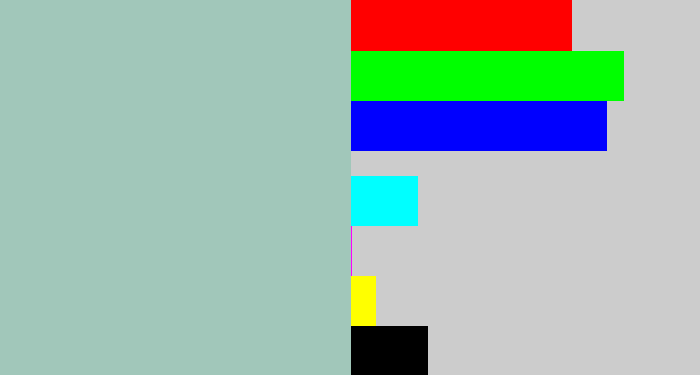 Hex color #a1c7ba - light grey blue