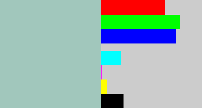 Hex color #a1c7bc - light grey blue