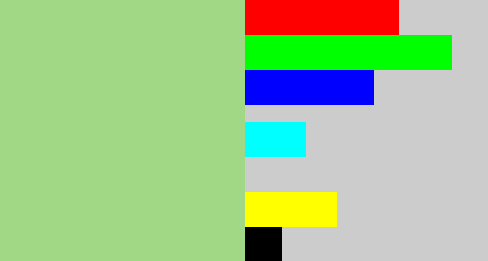 Hex color #a1d886 - pale olive green