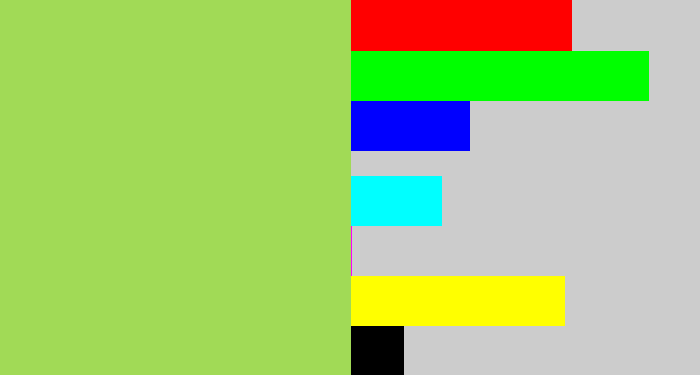 Hex color #a1da56 - kiwi