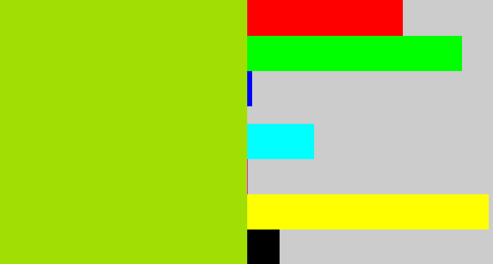 Hex color #a1de04 - slime green