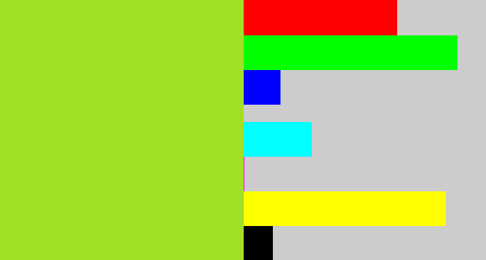Hex color #a1e025 - yellowish green