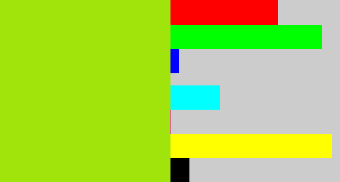 Hex color #a1e40c - yellowish green