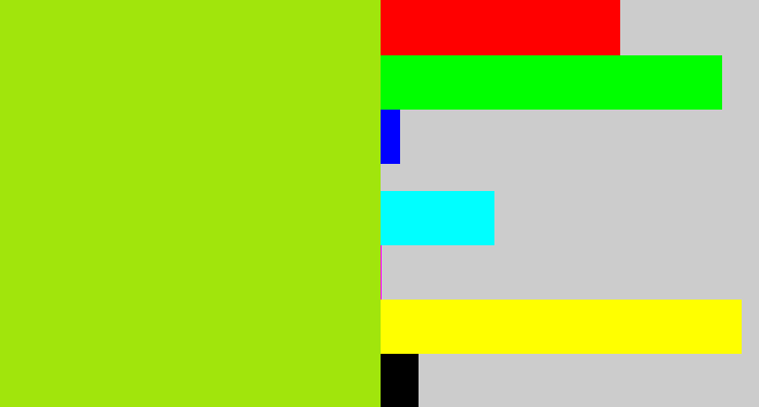 Hex color #a1e50c - yellowish green