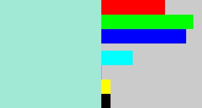 Hex color #a1e9d5 - pale turquoise