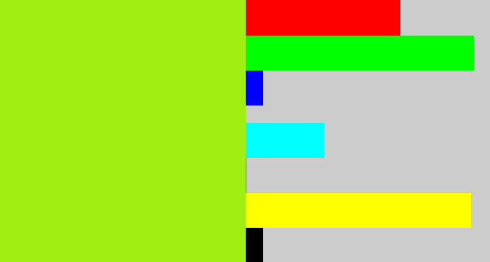 Hex color #a1ee13 - yellowish green