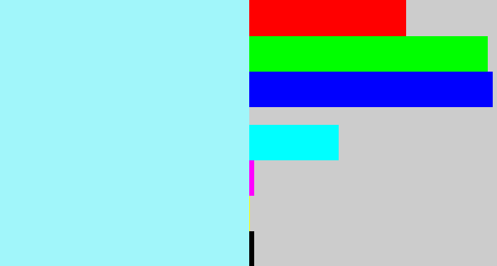 Hex color #a1f6fa - robin's egg blue
