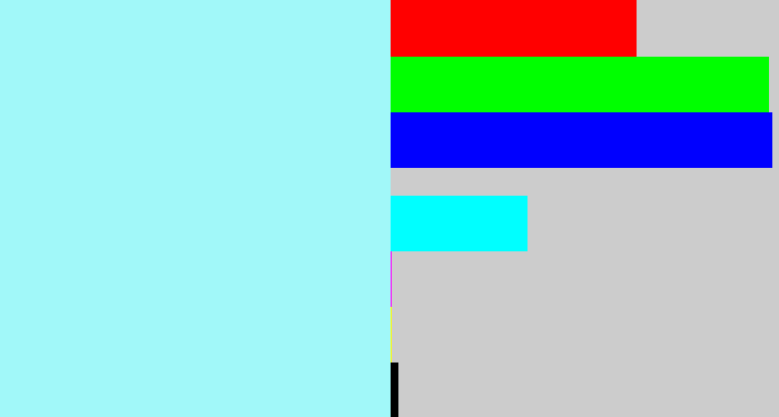 Hex color #a1f8f9 - robin's egg blue