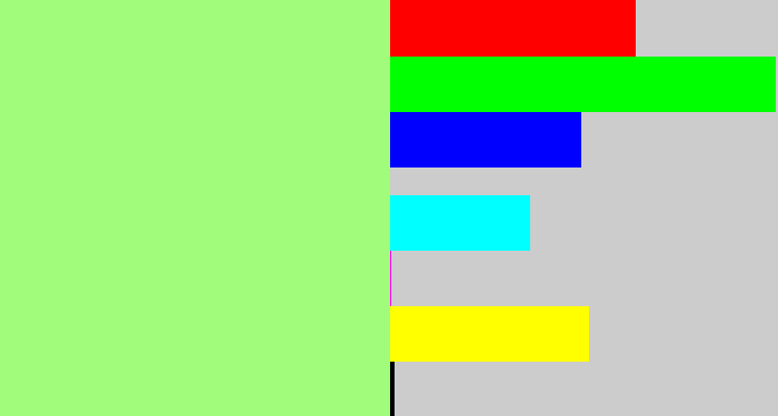 Hex color #a1fc7c - light green