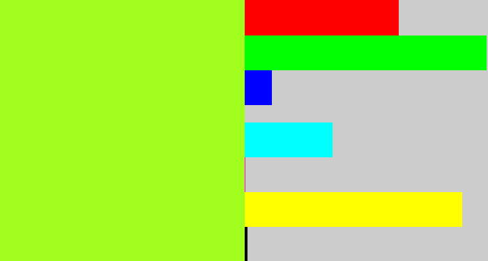 Hex color #a1fd1c - lime