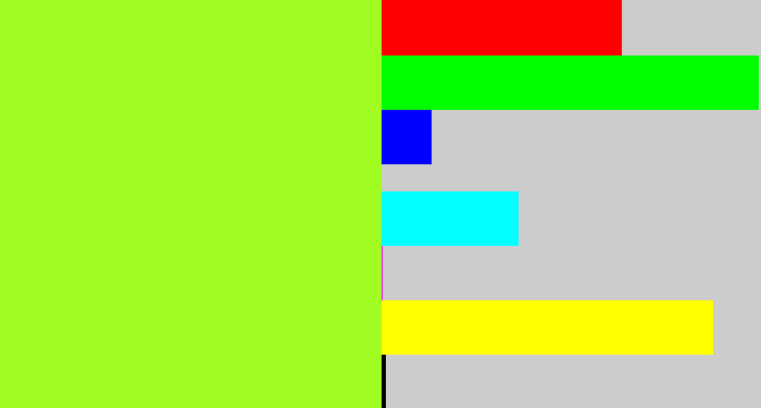 Hex color #a1fd21 - lime