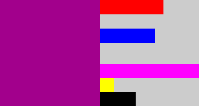 Hex color #a2008c - barney purple