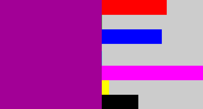 Hex color #a20096 - barney purple