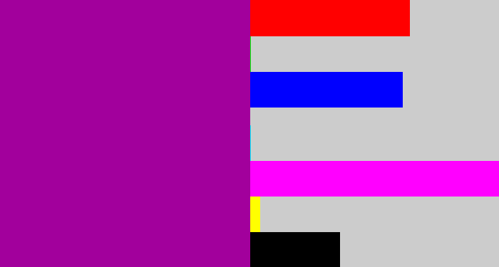 Hex color #a2009c - barney purple