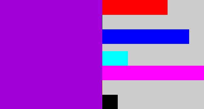 Hex color #a201d8 - vibrant purple