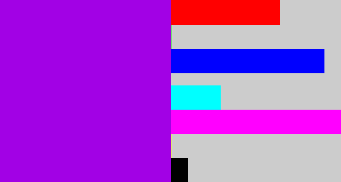 Hex color #a201e5 - vibrant purple