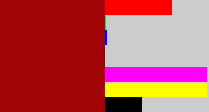 Hex color #a20304 - darkish red