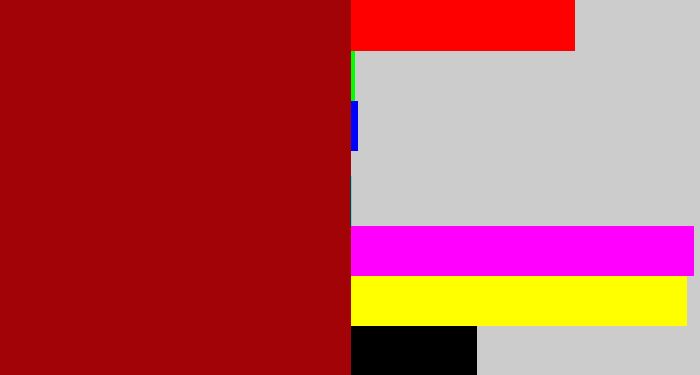 Hex color #a20306 - darkish red