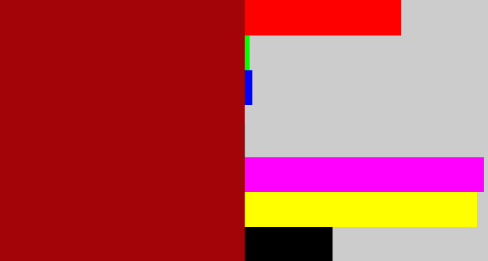 Hex color #a20408 - darkish red