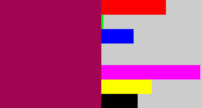 Hex color #a20451 - violet red