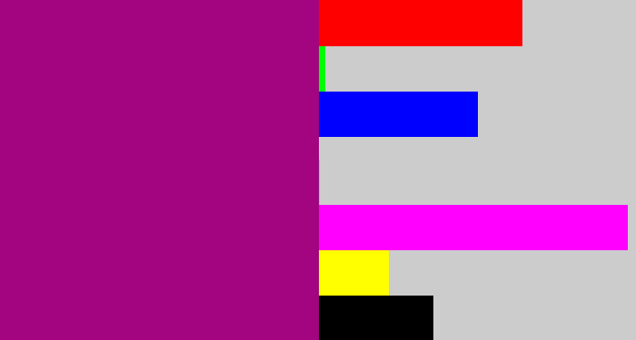 Hex color #a2057f - red violet