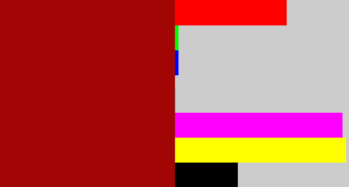 Hex color #a20604 - darkish red