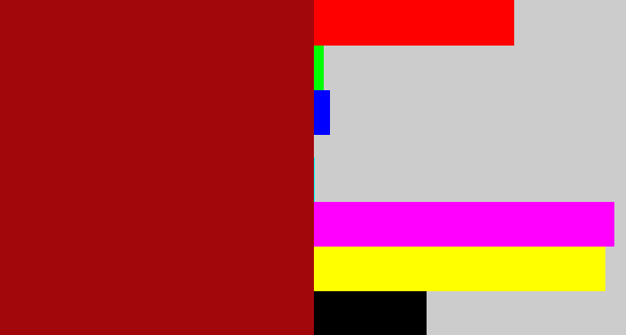 Hex color #a2070c - darkish red