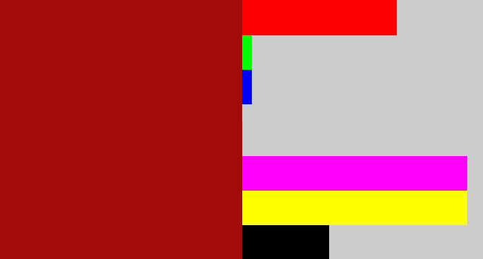 Hex color #a20b0b - darkish red