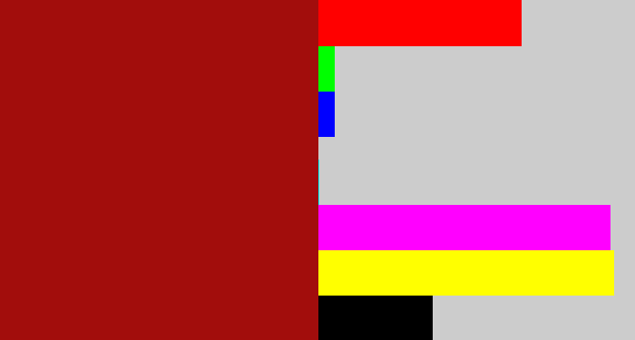 Hex color #a20d0c - darkish red